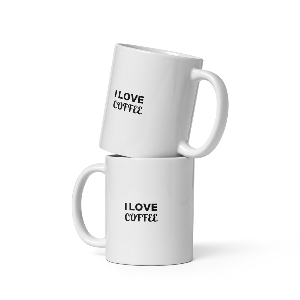 White glossy mug