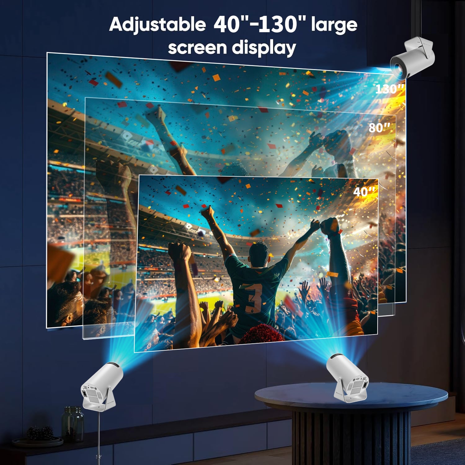 Portable Mini Projector with WiFi 6 1080P Video Projector